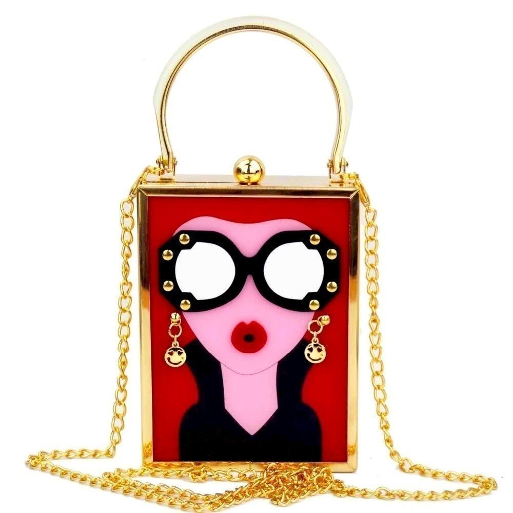 Lady Face Luxury Acrylic Evening Bag